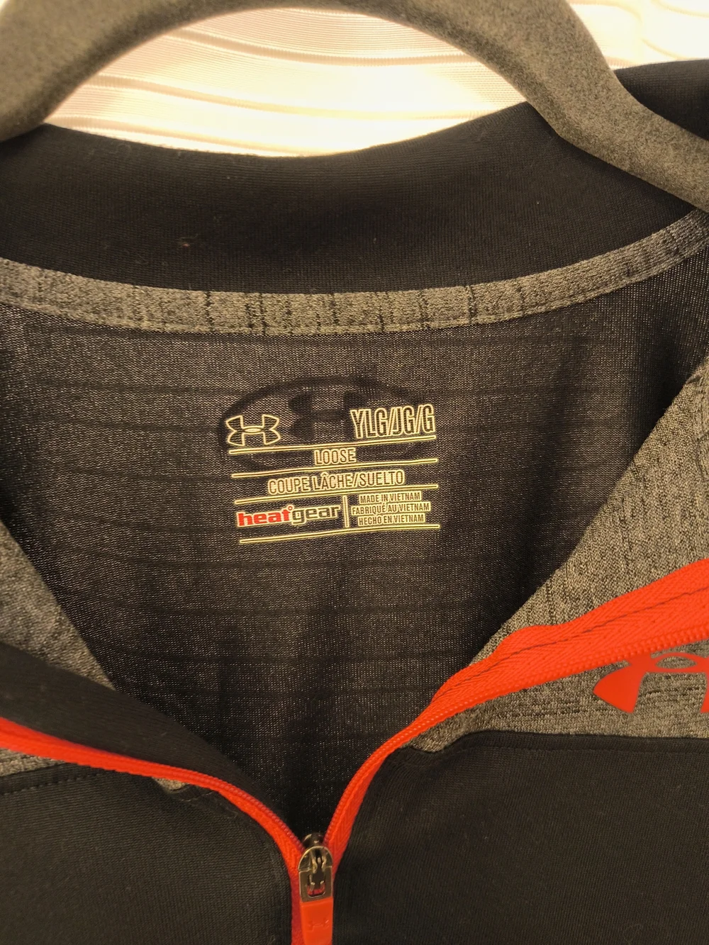 Under Armour Youth Black & Gray Quarter-Zip with Orange Accents